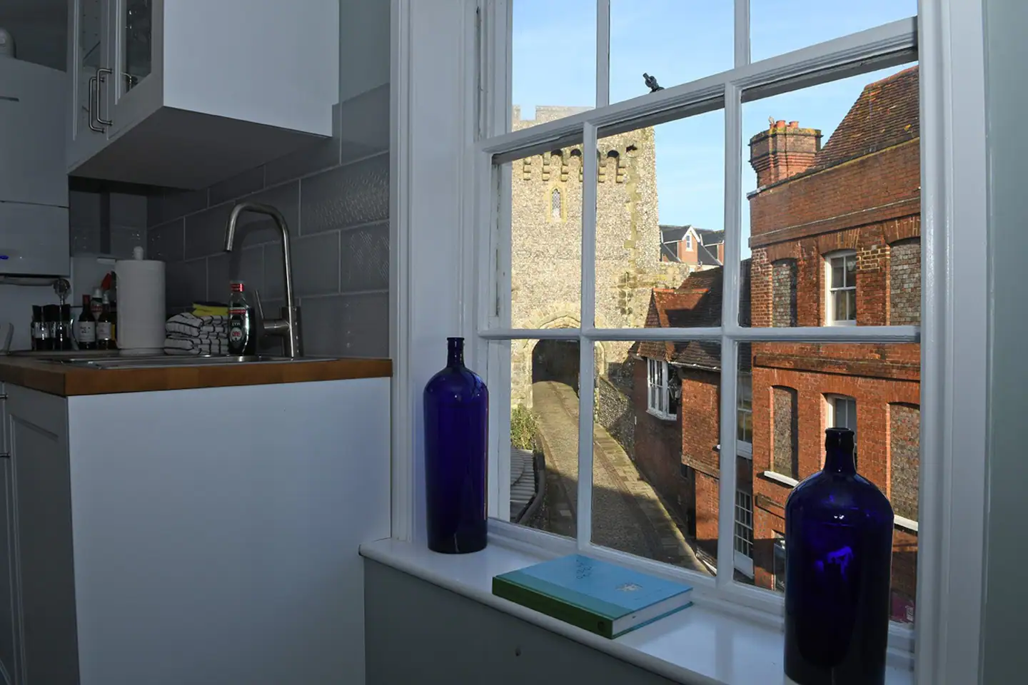 View of the castle walkway from Apartment 2's window